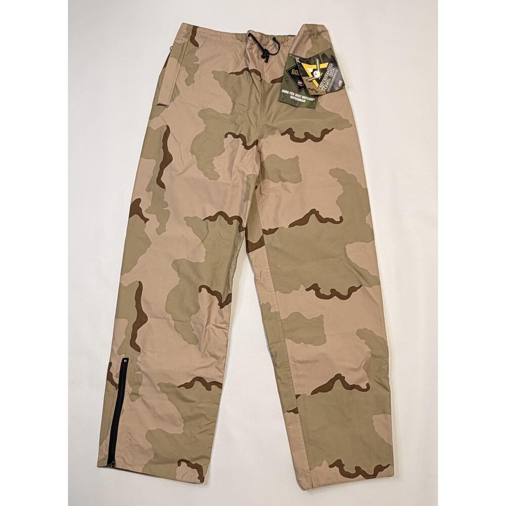 Adventure Tech Pants Mens 34 Beige Camo Gore-Tex Waterproof Lined Ski Rain Shell